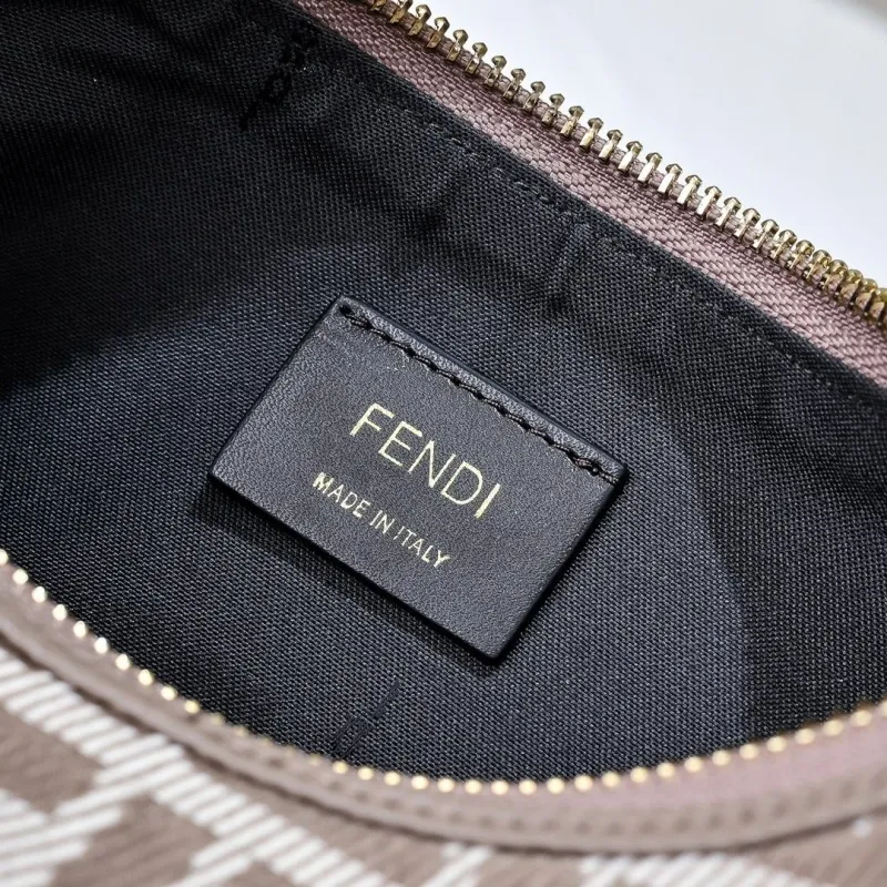 Fendi FF Monogram Taupe Hobo Shoulder Bag - Image 8