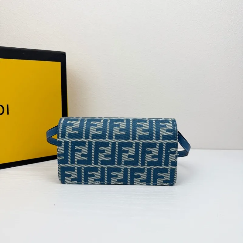Fendi Blue FF Pattern Crossbody Bag 8856 - Image 3