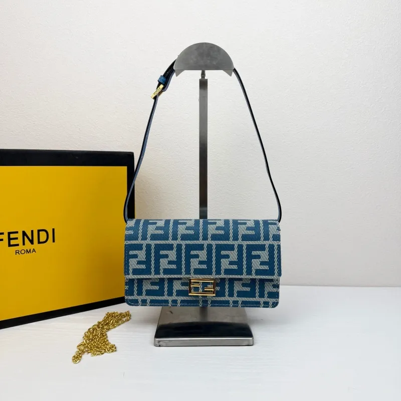 Fendi Blue FF Pattern Crossbody Bag 8856 - Image 5