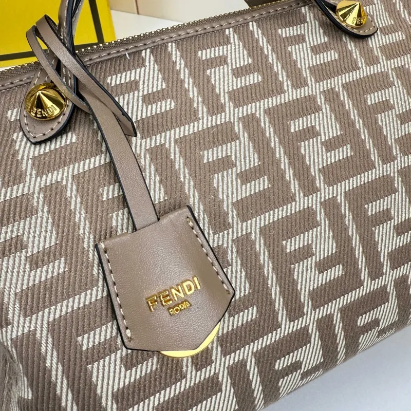 Fendi Taupe FF Monogram Satchel Bag 8861 - Image 6