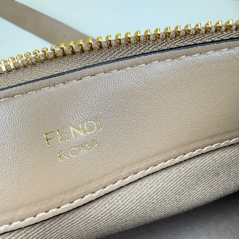 Fendi Taupe FF Monogram Satchel Bag 8861 - Image 8