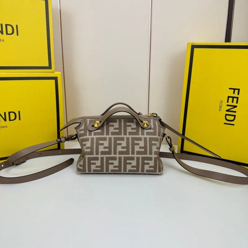 Fendi 8861 Brown FF Pattern Satchel Crossbody Bag - Image 3