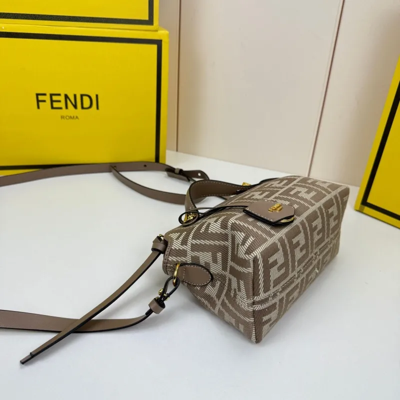 Fendi 8861 Brown FF Pattern Satchel Crossbody Bag - Image 4