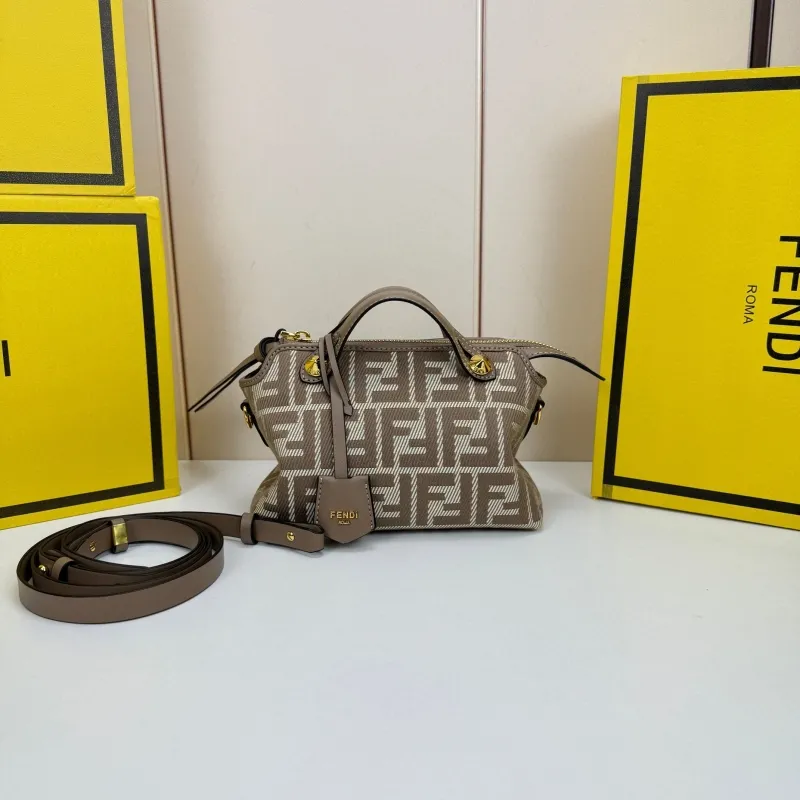 Fendi 8861 Brown FF Pattern Satchel Crossbody Bag - Image 5