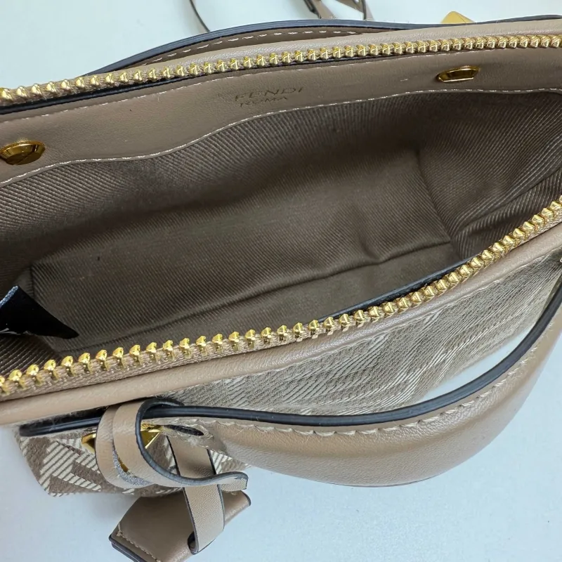 Fendi 8861 Brown FF Pattern Satchel Crossbody Bag - Image 7