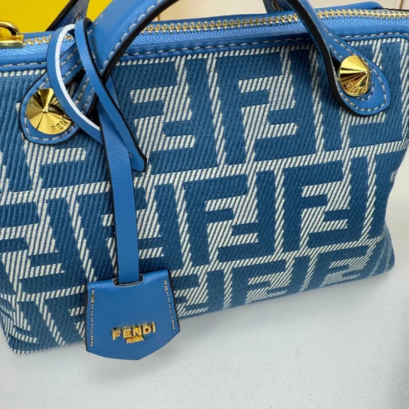Fendi Blue FF Monogram Satchel Crossbody Bag 8861 - Image 6
