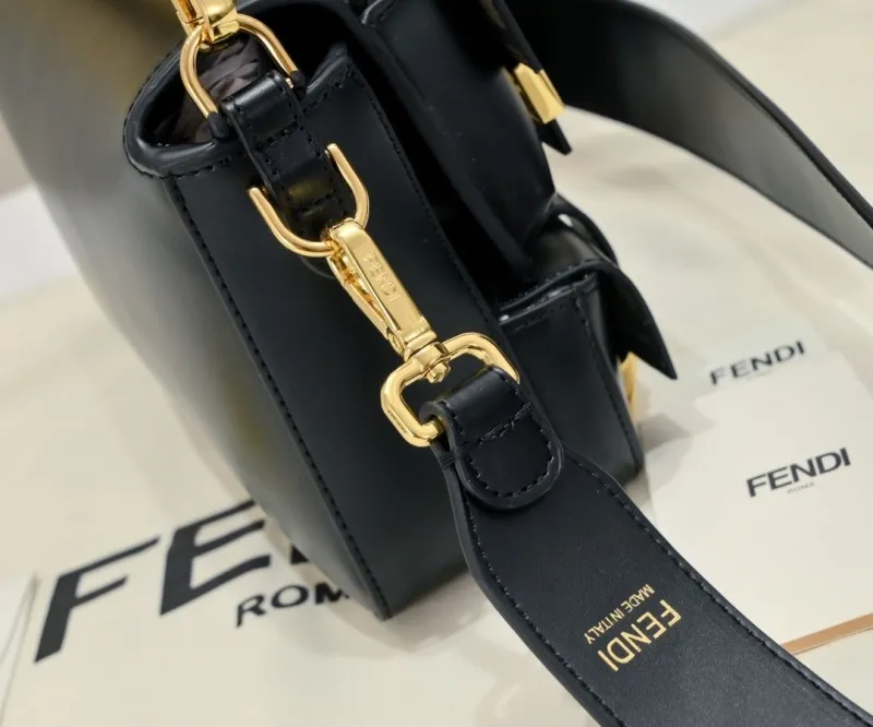 Fendi Black Leather Satchel Shoulder Bag - Image 3
