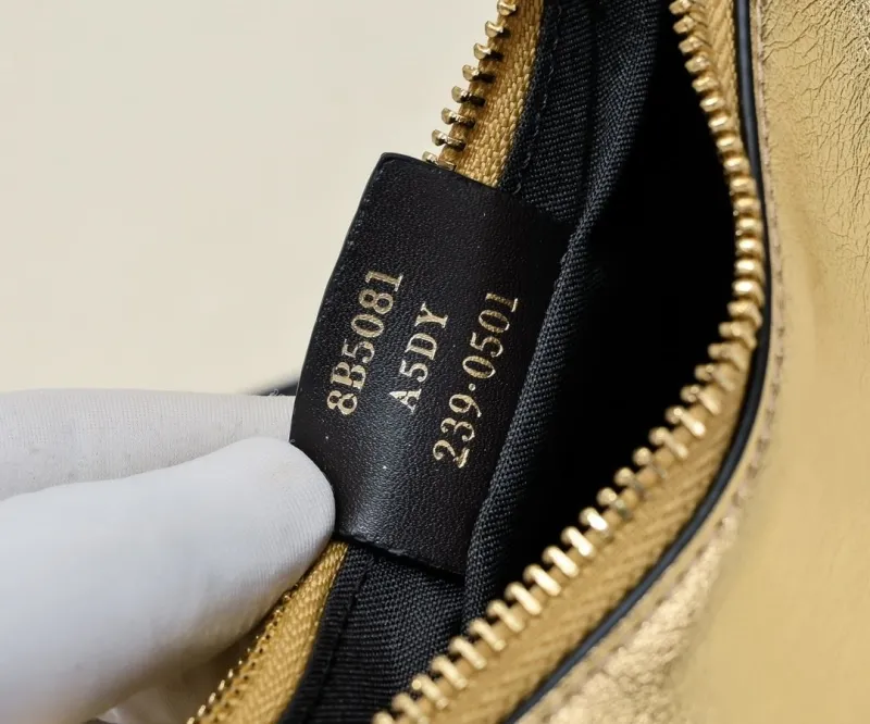 Fendi Gold Leather Satchel Bag 66 - Image 7