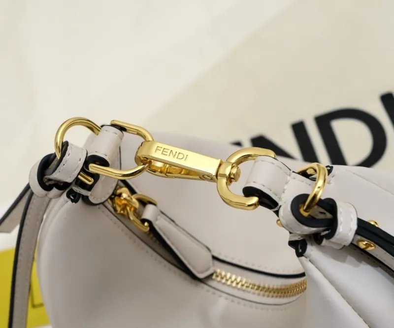 Fendi White Leather Satchel Crossbody Bag - Image 5