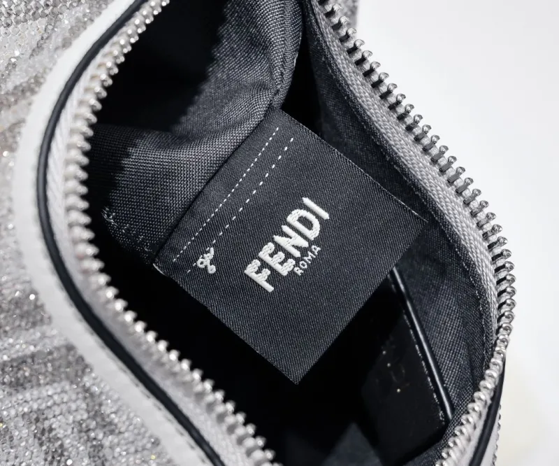 Fendi Silver Crystal Shoulder Bag 8BR798 - Image 4