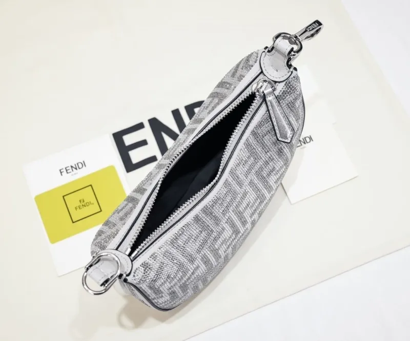 Fendi Silver Crystal Shoulder Bag 8BR798 - Image 9