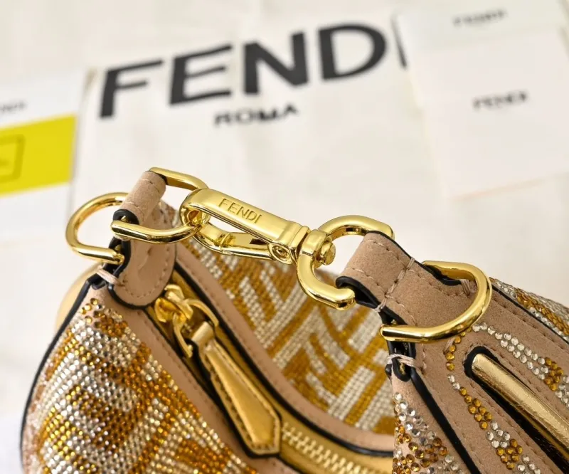 Fendi Gold Monogram Satchel Bag - Image 4