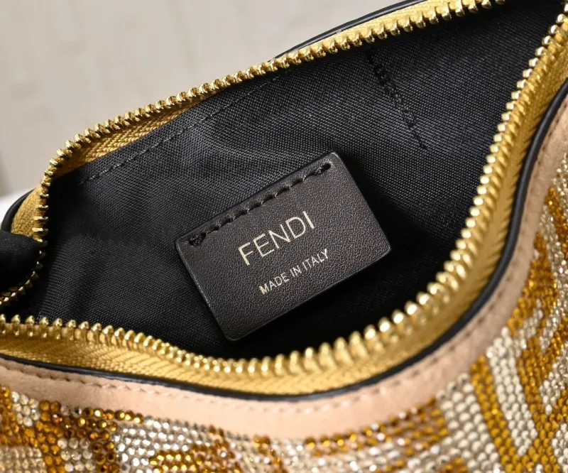 Fendi Gold Monogram Satchel Bag - Image 6