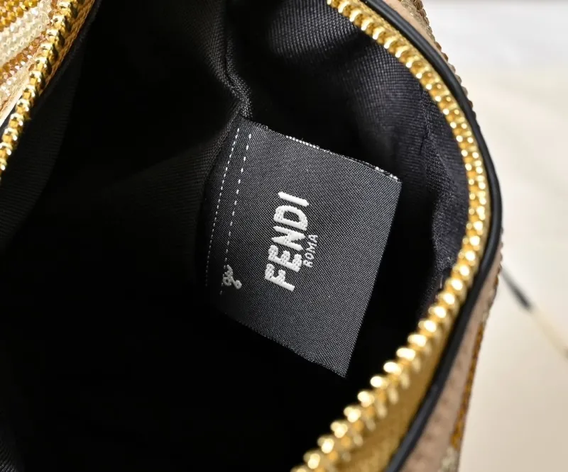 Fendi Gold Monogram Satchel Bag - Image 8
