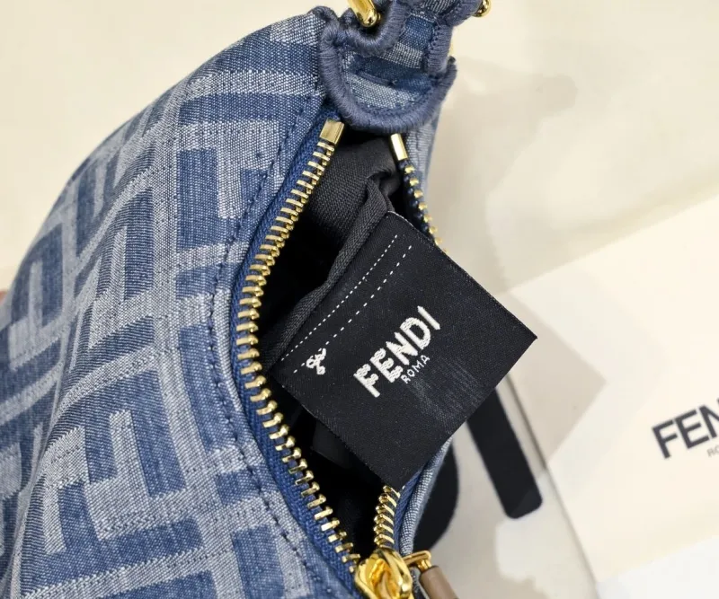 Fendi Mini Blue Denim Crossbody Bag - Image 7