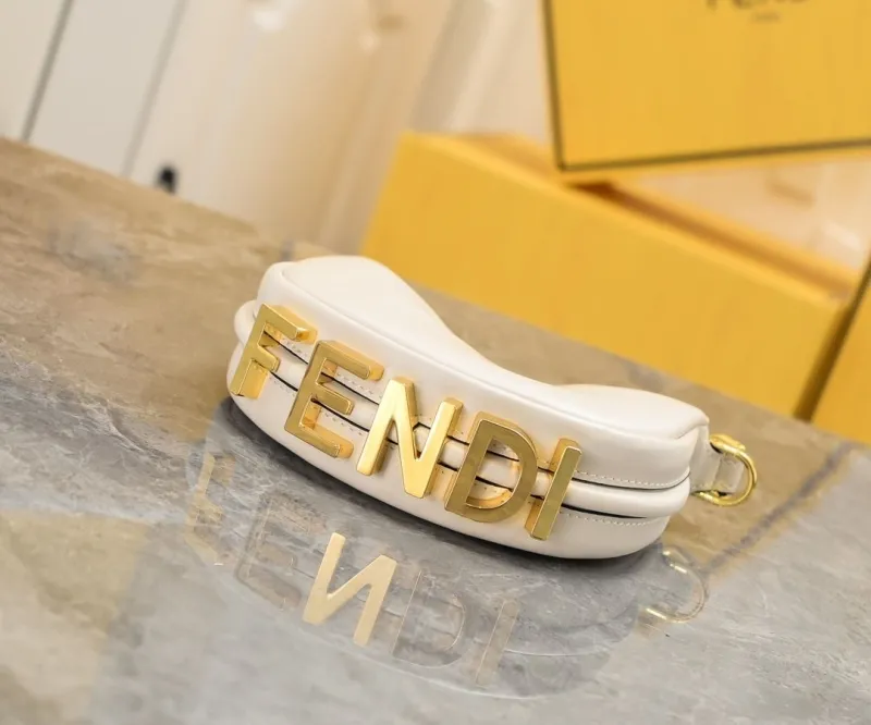 Fendi White Mini Satchel Crossbody Bag - Image 5