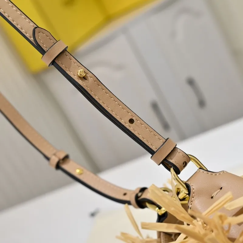 Fendi Beige Fringed Crossbody Bag - Image 3