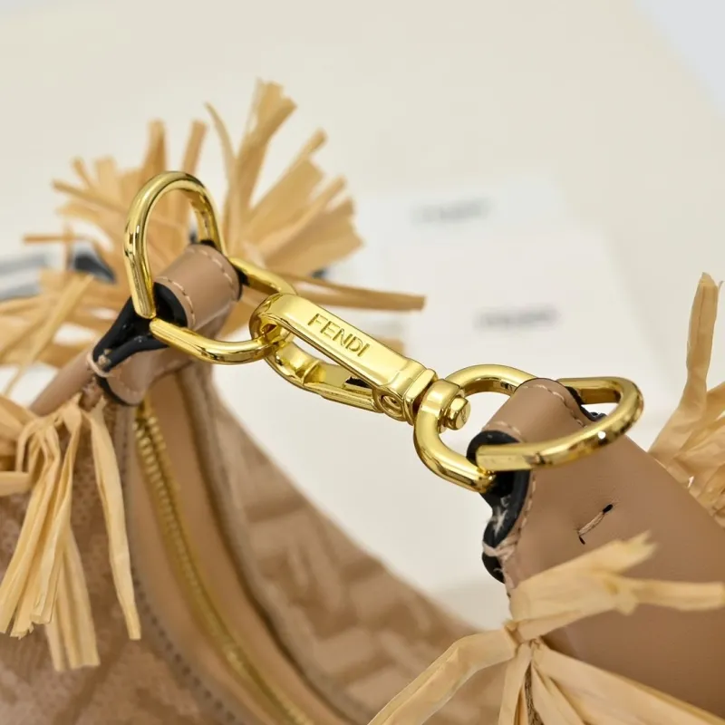 Fendi Beige Fringed Crossbody Bag - Image 4