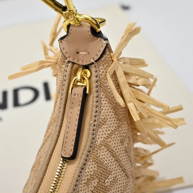 Fendi Beige Fringed Crossbody Bag - Image 5