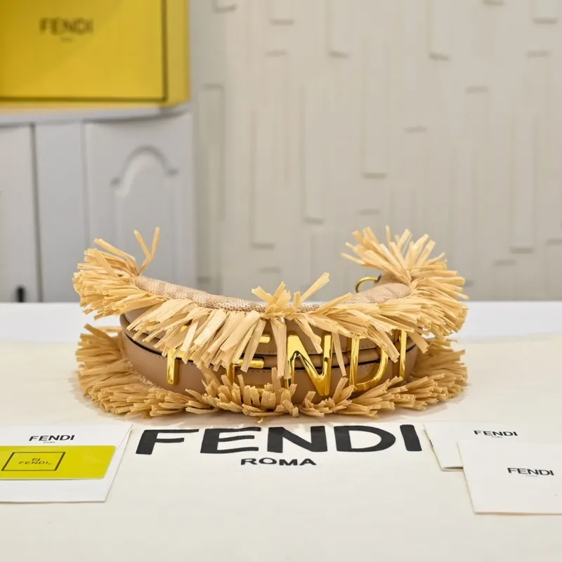 Fendi Beige Fringed Crossbody Bag - Image 6