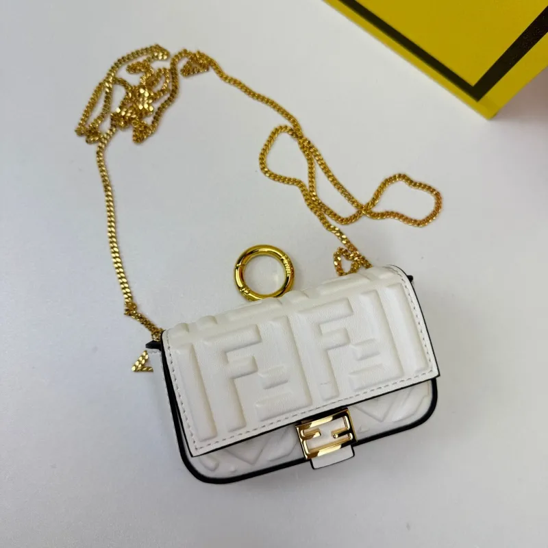 Fendi White Mini Chain Crossbody Bag 68011 - Image 5