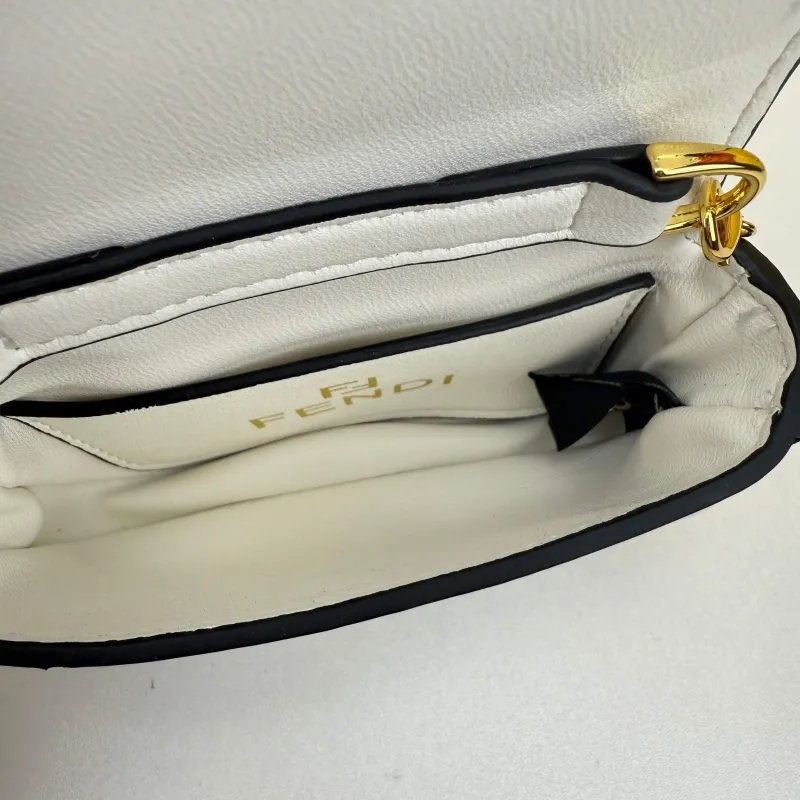 Fendi White Mini Chain Crossbody Bag 68011 - Image 7