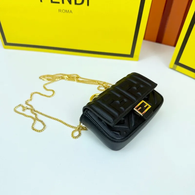 Fendi Black Mini Chain Crossbody Bag 68011 11x8cm - Image 4