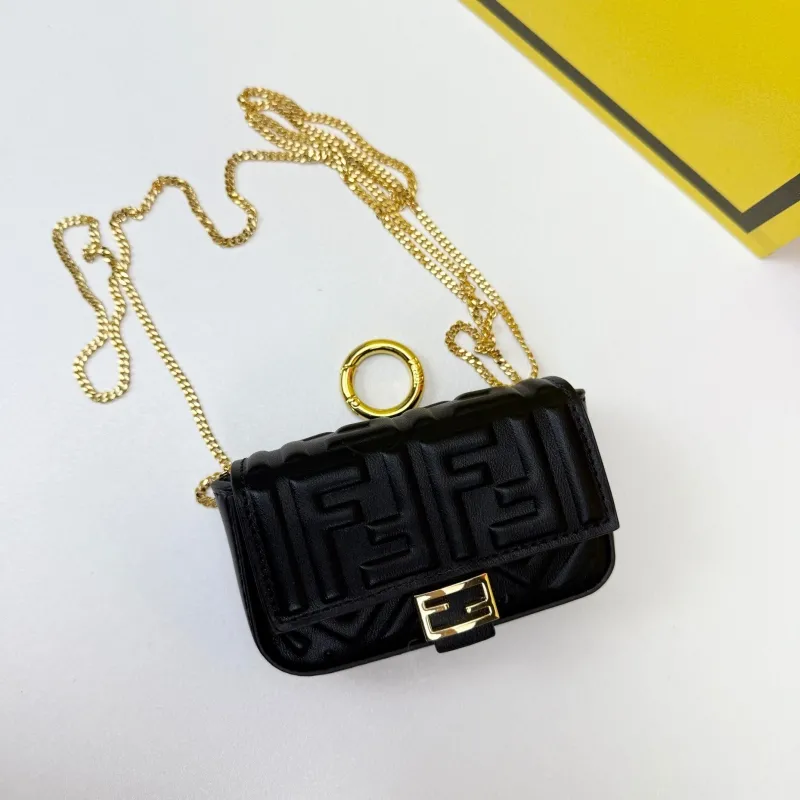 Fendi Black Mini Chain Crossbody Bag 68011 11x8cm - Image 5