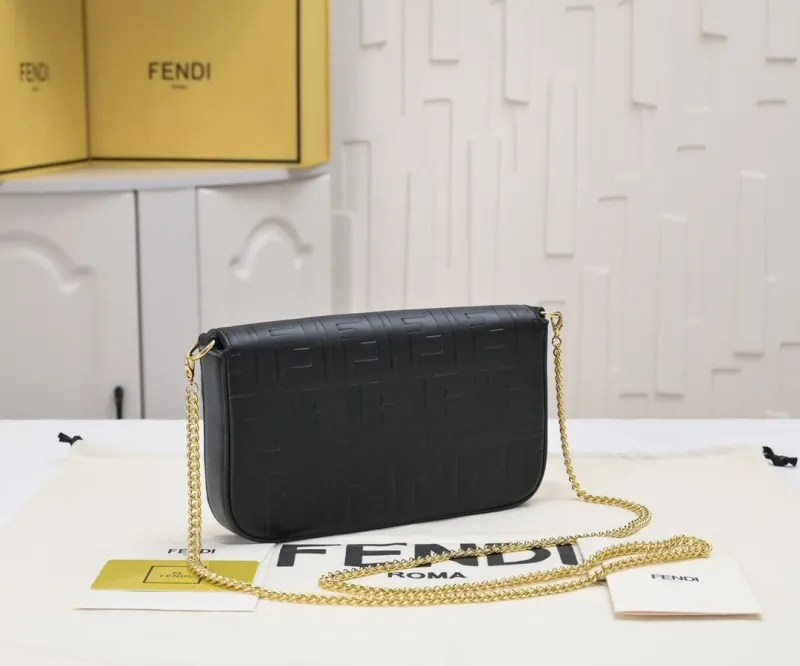 Fendi Black Chain Satchel Shoulder Bag - Image 4