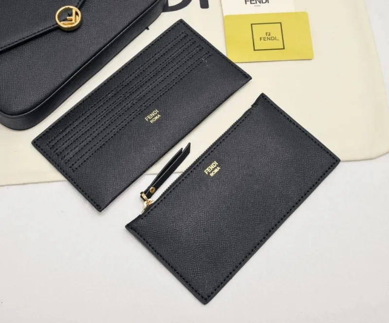 Fendi Black Leather Chain Crossbody Bag - Image 5