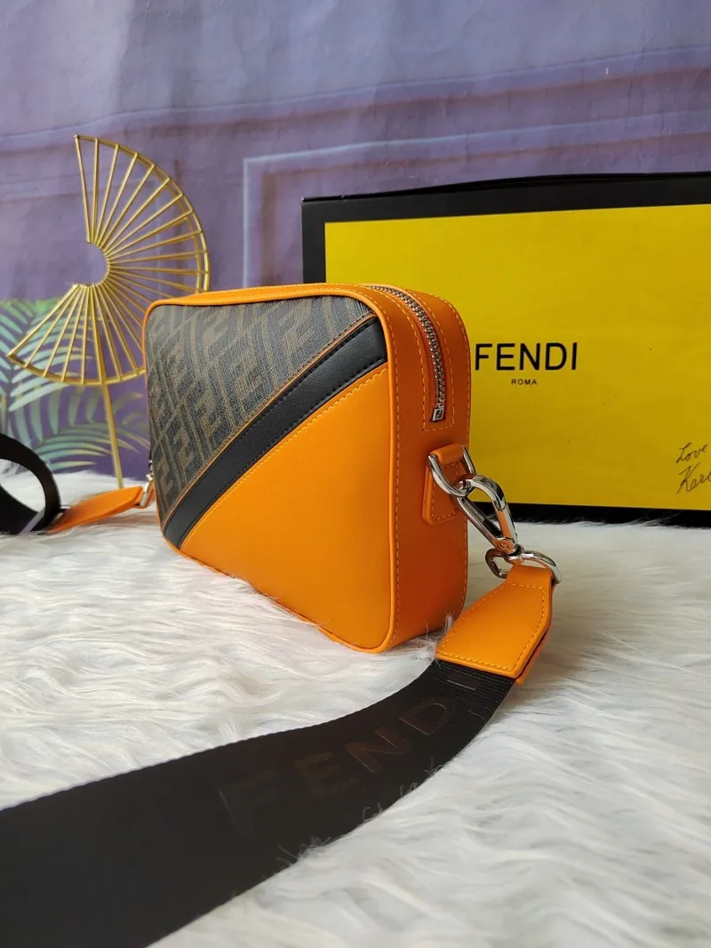 Fendi Orange FF Monogram Crossbody Satchel Bag 108 - Image 3