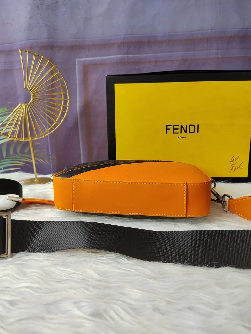 Fendi Orange FF Monogram Crossbody Satchel Bag 108 - Image 4