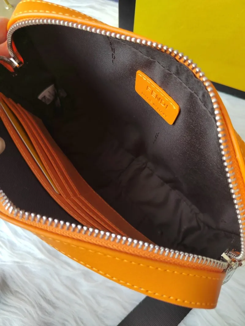 Fendi Orange FF Monogram Crossbody Satchel Bag 108 - Image 6