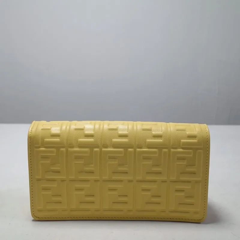Fendi Yellow Embossed Crossbody Bag - Image 6