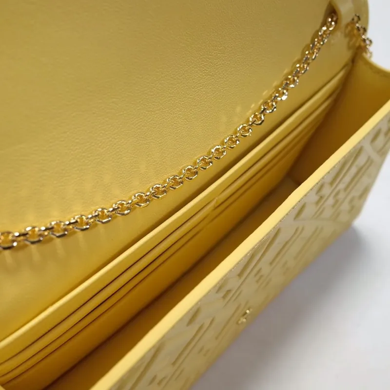 Fendi Yellow Embossed Crossbody Bag - Image 9