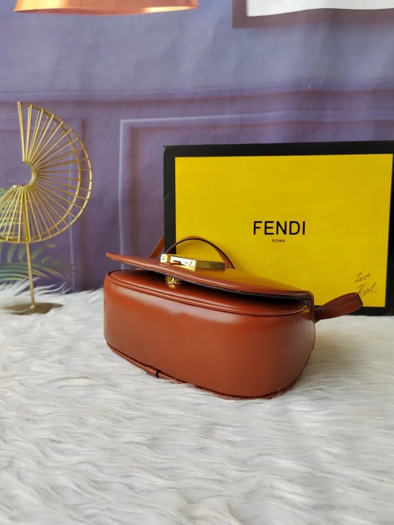 Fendi Brown Leather Satchel Bag 131 - Image 4