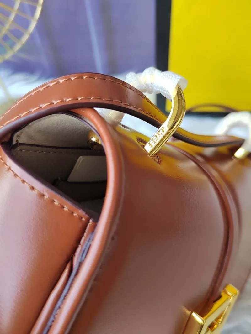 Fendi Brown Leather Satchel Bag 131 - Image 7