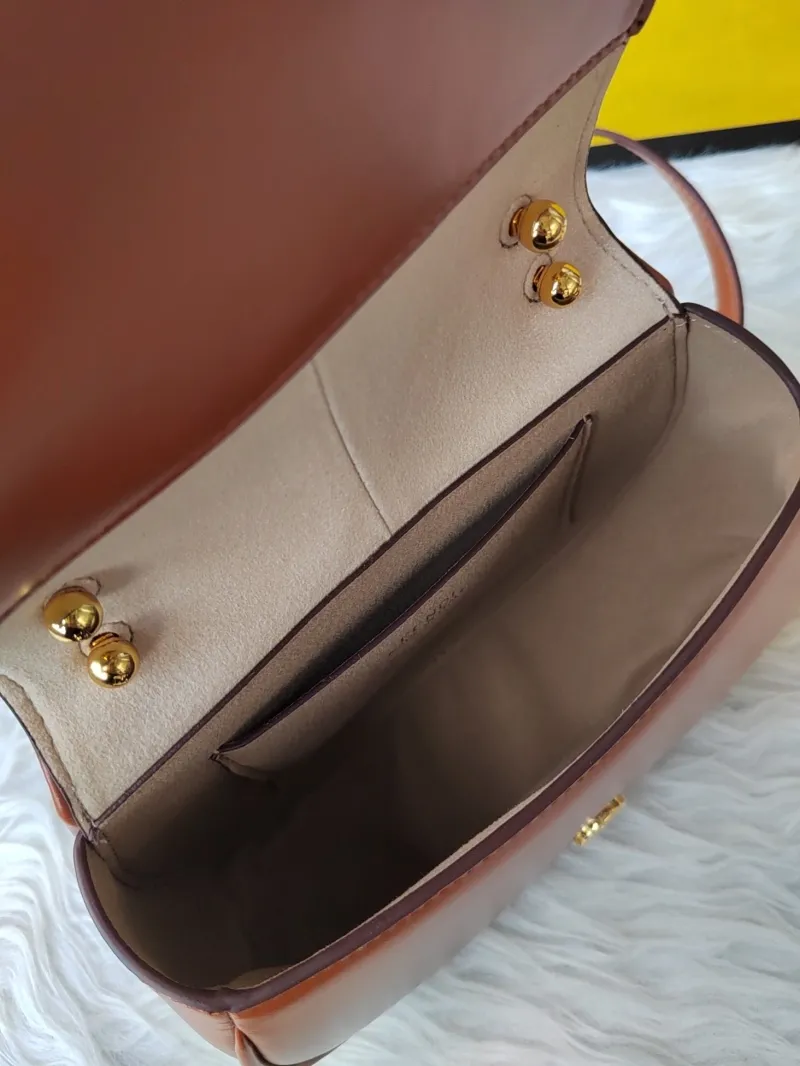 Fendi Brown Leather Satchel Bag 131 - Image 8