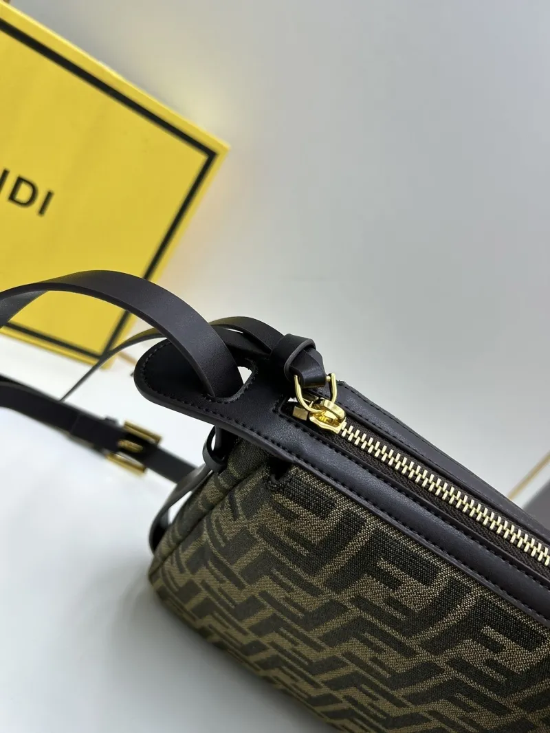 Fendi Brown FF Monogram Satchel Bag 134 - Image 6