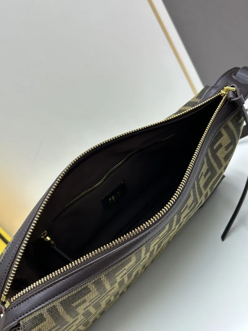 Fendi Brown FF Monogram Satchel Bag 134 - Image 7