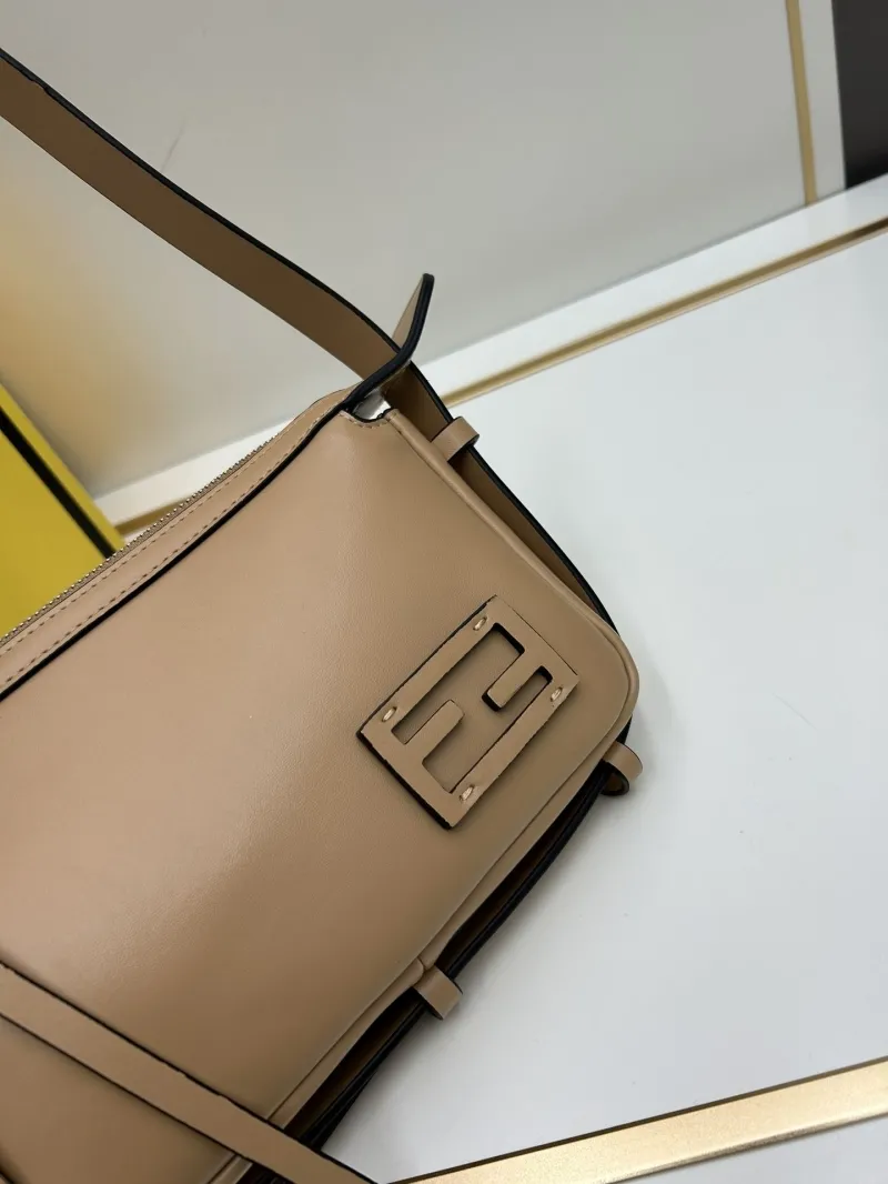 Fendi Beige Leather Satchel Crossbody Bag - Image 4