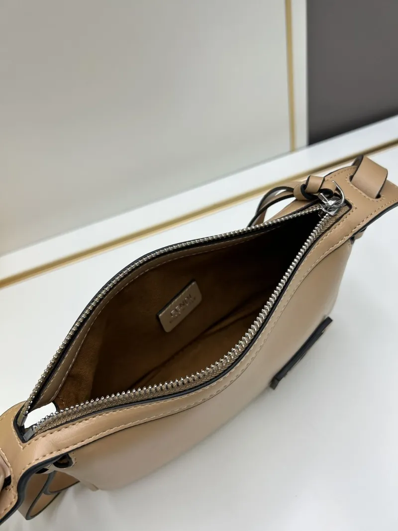 Fendi Beige Leather Satchel Crossbody Bag - Image 7