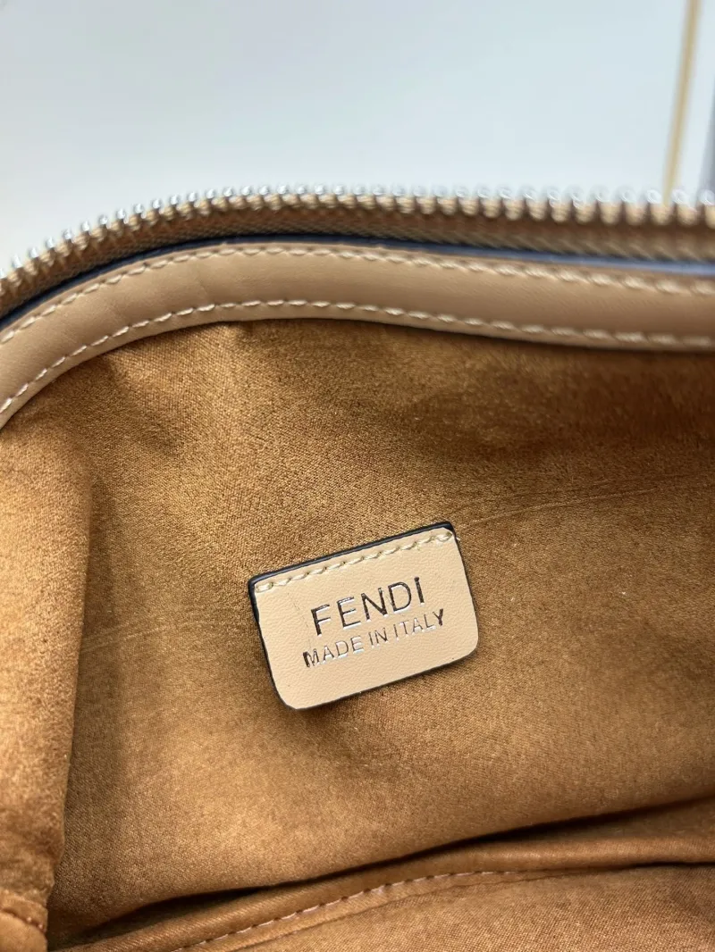 Fendi Beige Leather Satchel Crossbody Bag - Image 8