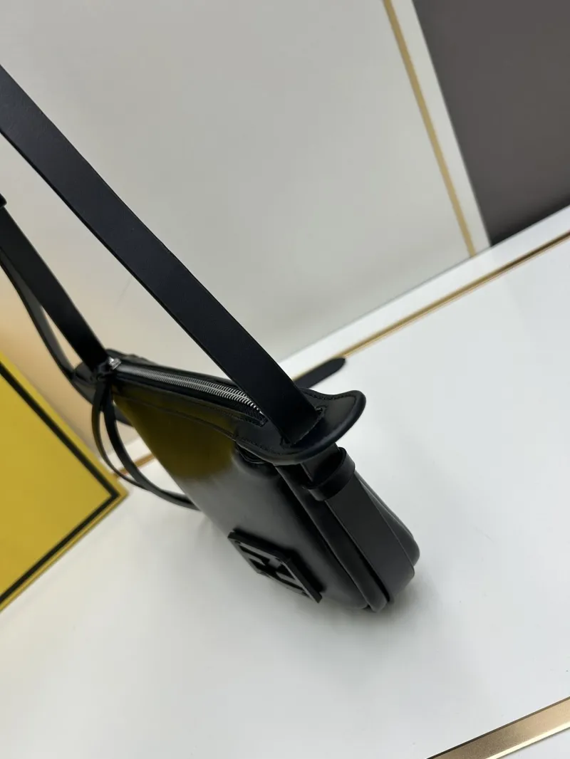 Fendi Black Leather Satchel Crossbody Bag 137 - Image 3