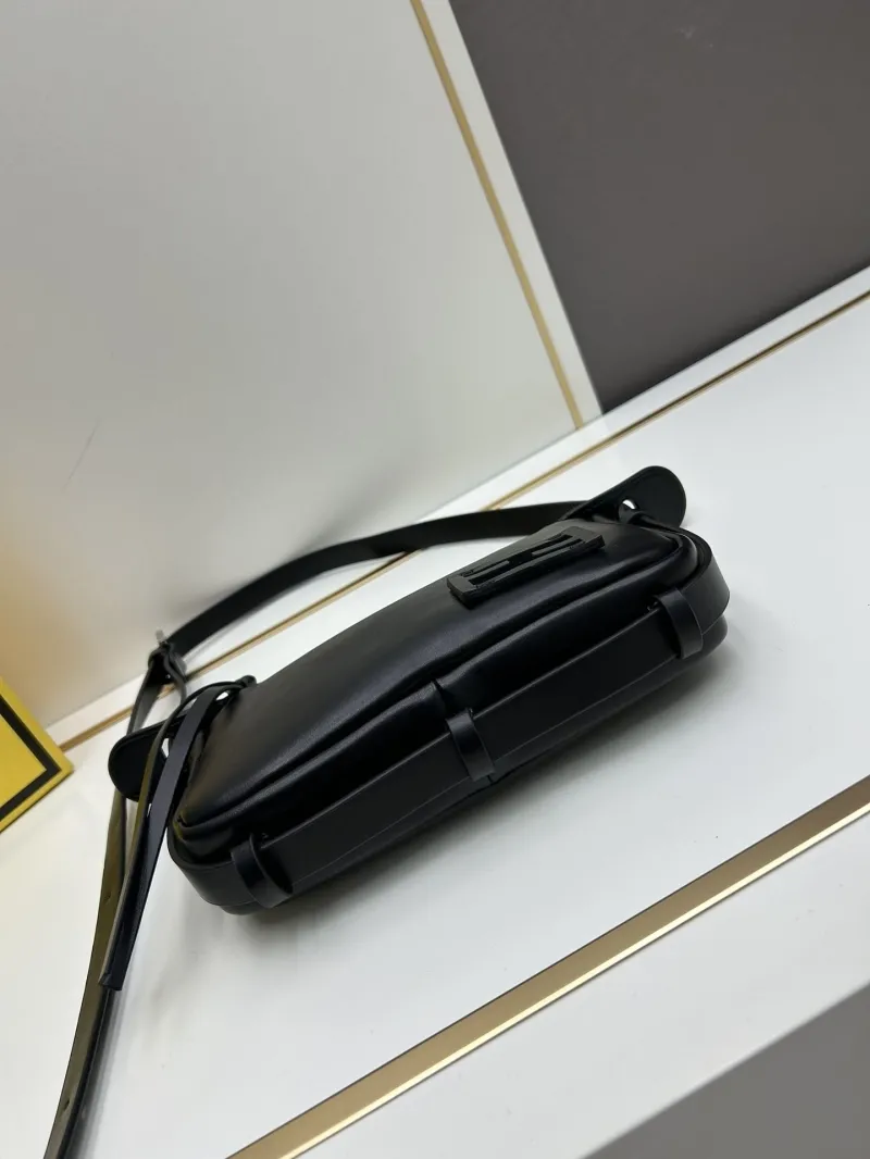 Fendi Black Leather Satchel Crossbody Bag 137 - Image 5
