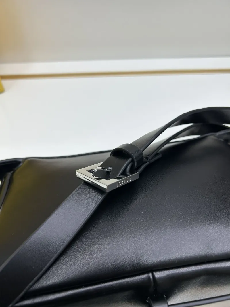 Fendi Black Leather Satchel Crossbody Bag 137 - Image 6