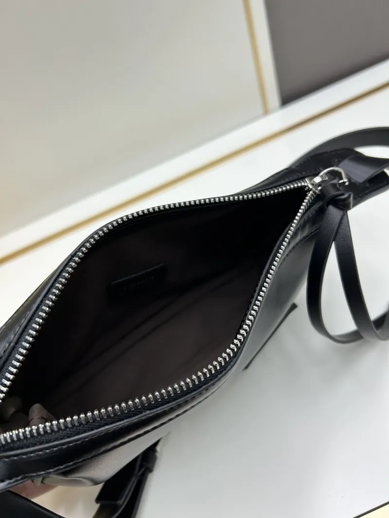 Fendi Black Leather Satchel Crossbody Bag 137 - Image 7