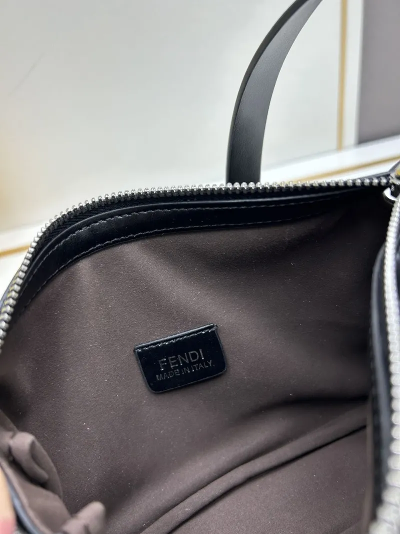 Fendi Black Leather Satchel Crossbody Bag 137 - Image 8