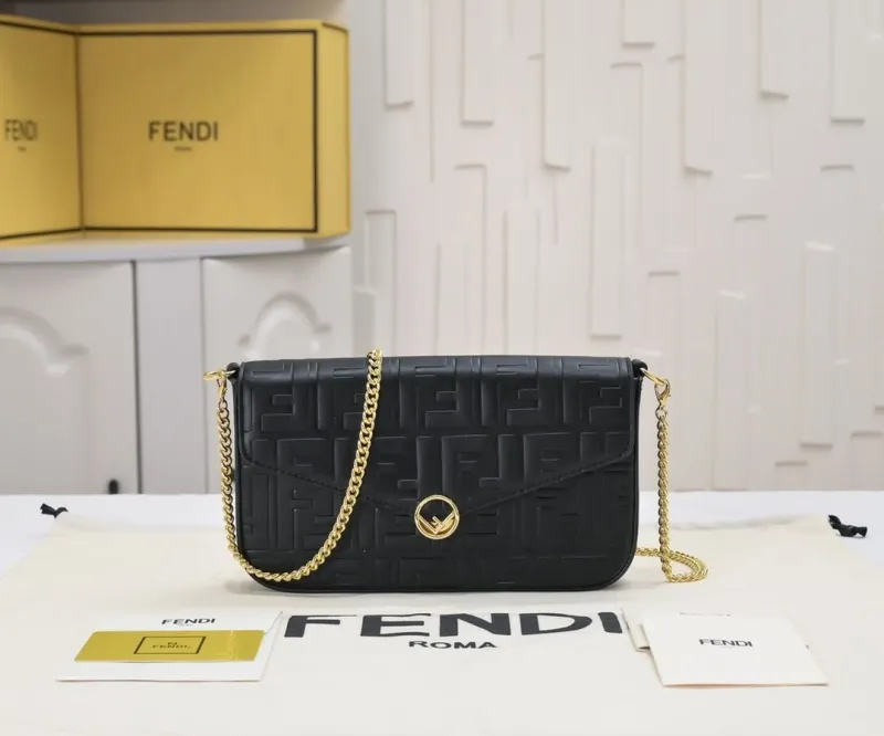 Fendi Black Chain Satchel Bag - Image 3