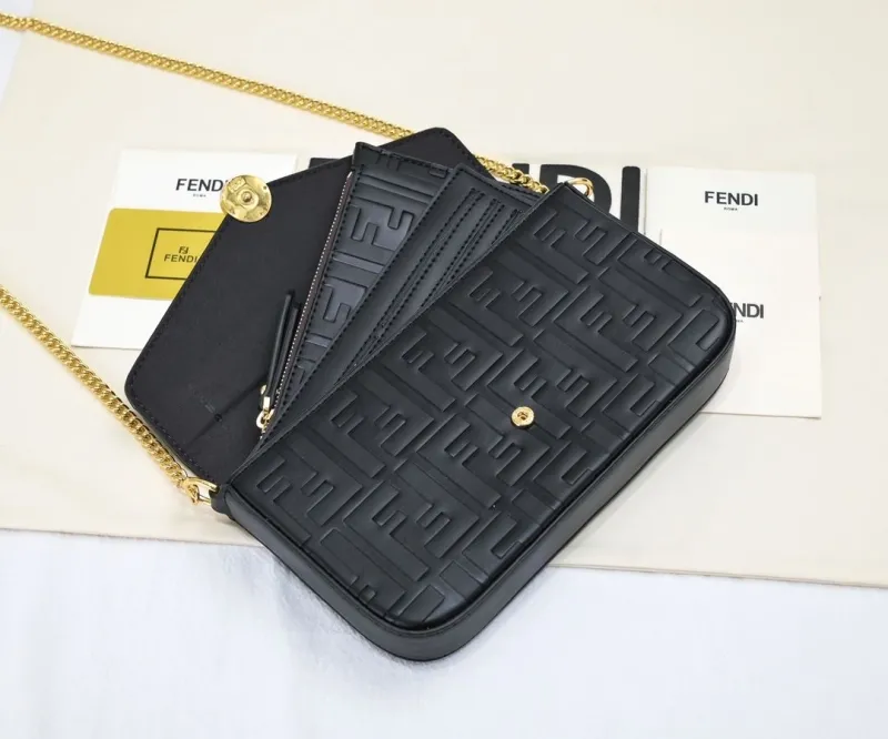 Fendi Black Chain Satchel Bag - Image 6